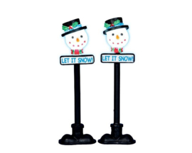 Snowman Street Lamp, Set Of 2