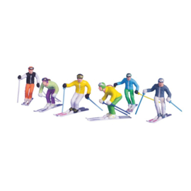 Pack of 6 figures with skis and ski poles - 6 pieces