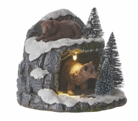 Bear cave white battery operated