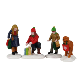 Festive Holiday Shoppers, Set Of 4 - NEW 2026 PRE-ORDER