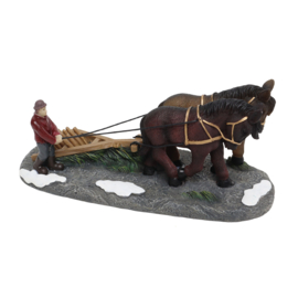 Farmer With Workhorses And Harrow