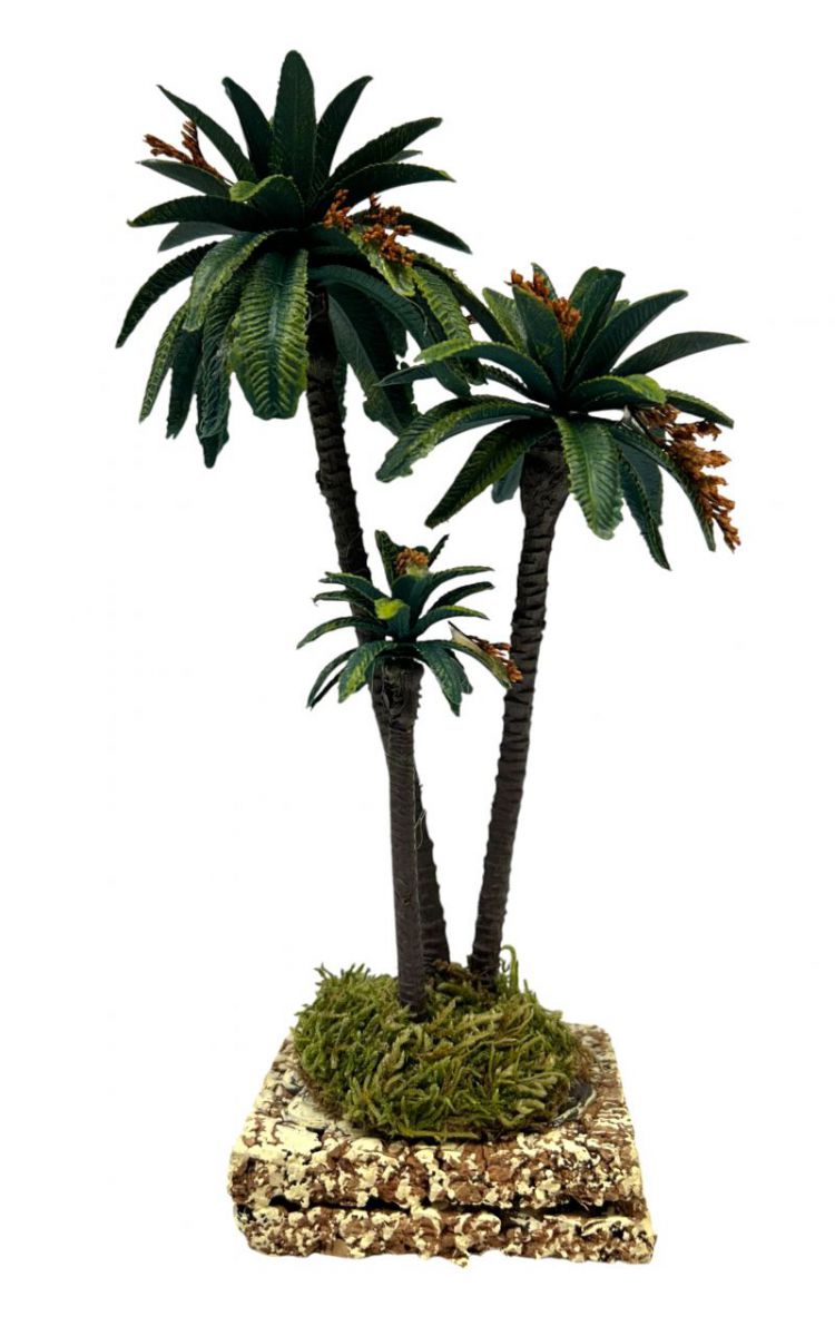 Decorated triple palm tree 23cm