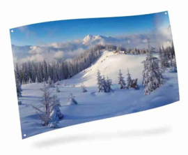 Achtergrond Doek Winterbos 150 X 75cm