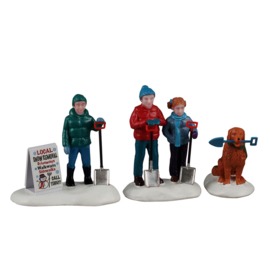 Neighborhood Snow Shovelers, Set Of 3 - NEW 2026 PRE-ORDER