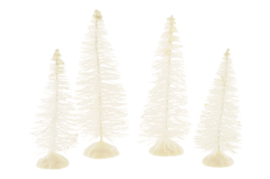 Trees white, set of 4