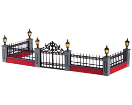 Lighted Wrought Iron Fence, Set Of 5