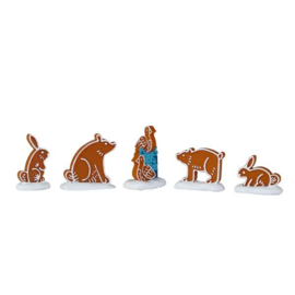 Gingerbread Animals, Set Of 5 - NEW 2025