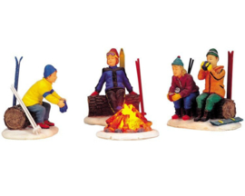 Skiers Camp Fire Set of 4