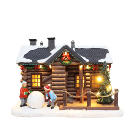 Wooden Lodge With Children