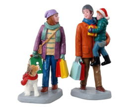 Holiday Shoppers, Set Of 2