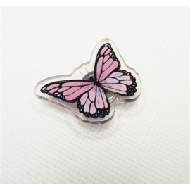 Pink Butterfly needle minder - Leti Stitch