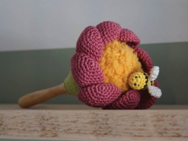 Flower Maraca Crochet Durable Teddy & Coral