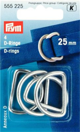 25mm D-Rringen Zilver Prym