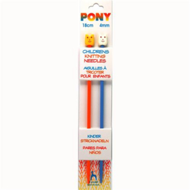 4mm 18cm Childrens Knitting Needles Pony