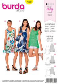 7390 Burda Naaipatroon | Jurk in variaties en tuniek