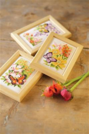 Butterflies & Flowers set of 3 Vervaco Minature