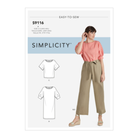 9116 A Simplicity Naaipatroon | Shirt, jurk en broek XXS-XXL