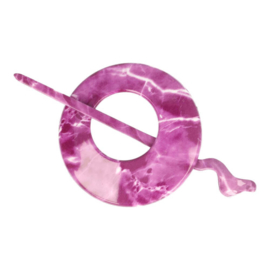 Pink Marble Round Shawl Pin