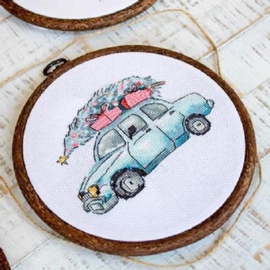 Christmas Retro Cars | set van 5 | Aida Telpakket | Leti Stitch