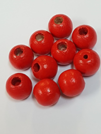 12mm Houten Eindkraal Rood 