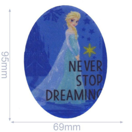 Elsa Never Stop Dreaming Frozen Opstrijkbare Applicatie