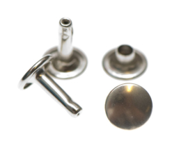 9mm Nickel Double Cap, Long Pin Rivets