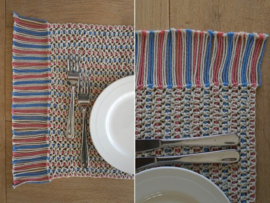 Peach and Blue Placemat Macramé Durable Macramé