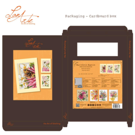 Roze dahlia - evenweave - Marjolein Bastin wenskaarten - Lanarte telpakket