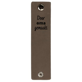 003 Door oma gemaakt  - leren label - Durable