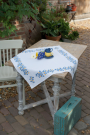 Blue Twigs Aida Tablecloth Vervaco