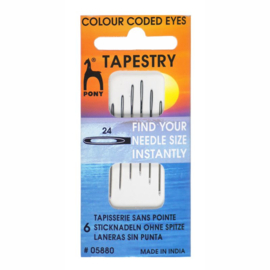 Size 24 Colour codes eyes Tapestry naalden