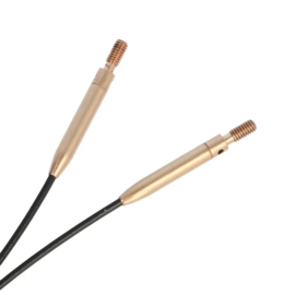 40cm/20cm Zwart - Swivel stainless steel kabel met gouden connector - 360° - KnitPro