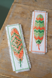 Feathers Aida Bookmarks Cross Stitch Kit Vervaco