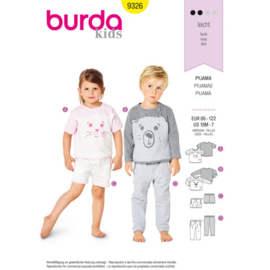 9326 Burda Naaipatroon | Pyjama in variatie