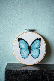 Blue Butterfly | modern embroidery kit | Daffy's DIY