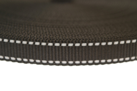 Tassenband 20 mm zwart met reflectie 2,5 mm DIK