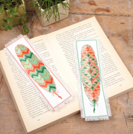 Feathers Aida Bookmarks Cross Stitch Kit Vervaco