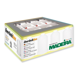 Roze, licht roze en marine Overlockbox ( 9202)- Madeira