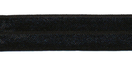 Black 20mm/0.8" Elastic Bias Binding