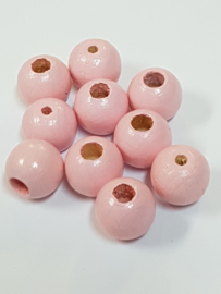 12mm/0.5" Light Pink Lacquered Wooden Beads