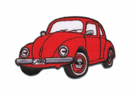 Rode Volkswagen Kever klein Opstrijkbare Applicatie