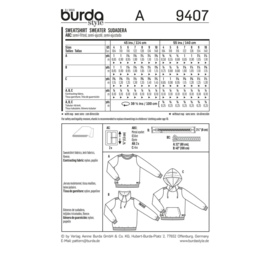 9407 Burda Naaipatroon - Sweater in variaties