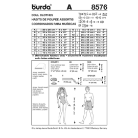 Burda Naaipatroon 8576 | Poppenkleertjes in variaties