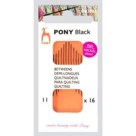 Black Betweens Quilting needles 11mm - Pony
