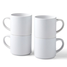 Ceramic Mug Blank White Stackable 300ml (4pcs)