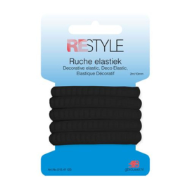 Zwart 10mm 2 meter Ruche elastiek | ReStyle