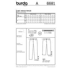 6681 Burda Naaipatroon  | Broek in variaties