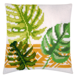 Botanical Leaves Canvas Cushion Vervaco