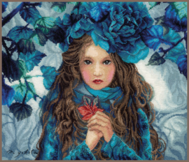 Blue Flowers Girl Eavenwave borduurpakket - Lanarte