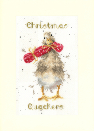 Christmas Quackers Christmas card - Aida - Bothy Threads - Wrendale Designs